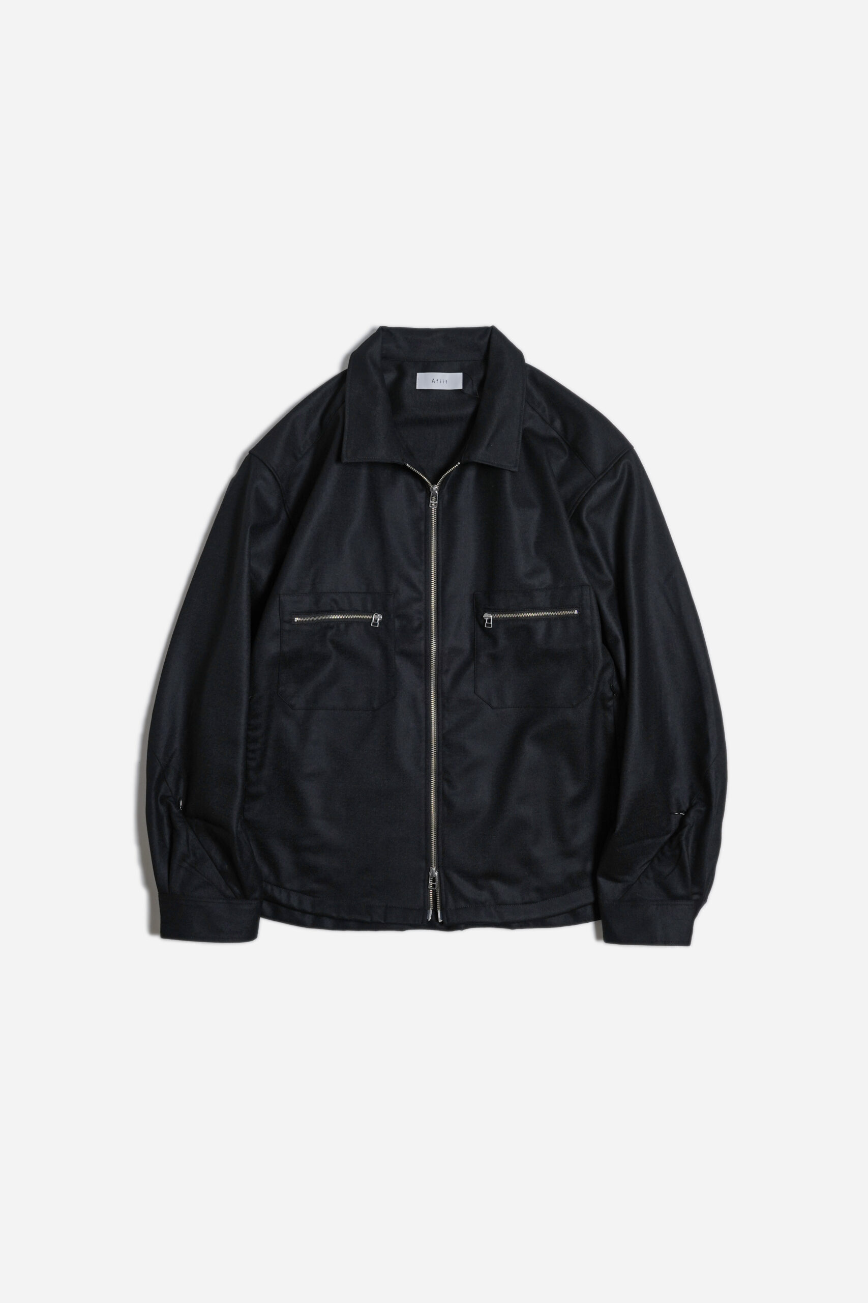 WOOL ZIP SHIRT BLACK