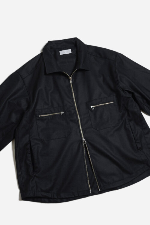 WOOL ZIP SHIRT BLACK
