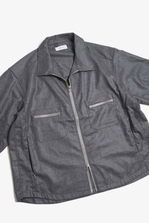 WOOL ZIP SHIRT GRAY