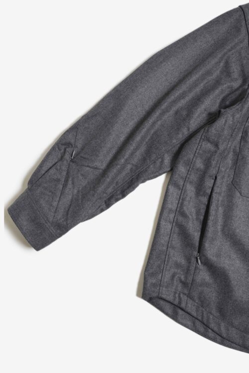 WOOL ZIP SHIRT GRAY