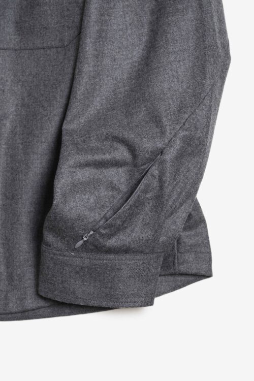 WOOL ZIP SHIRT GRAY