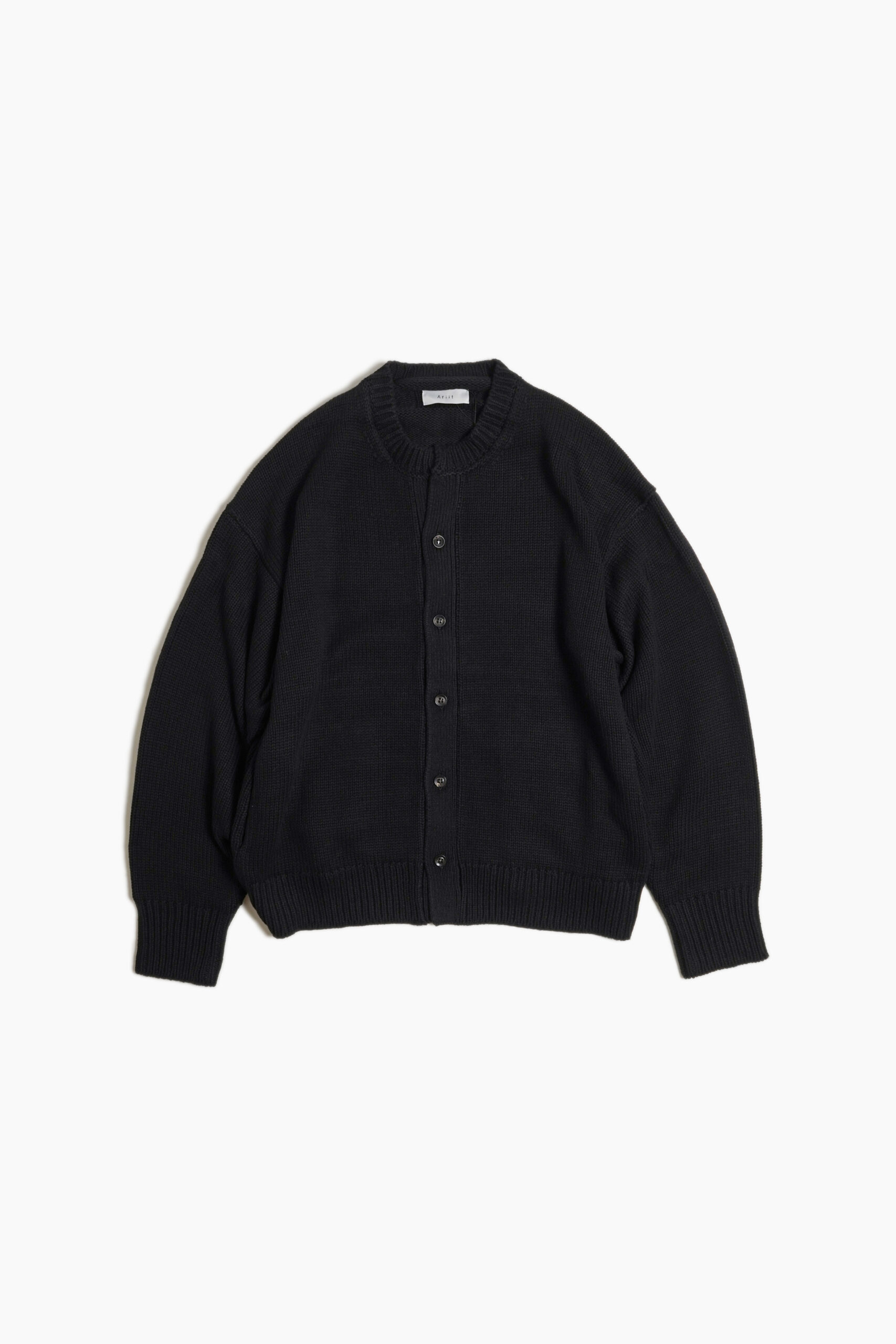 CREW NECK CARDIGAN BLACK