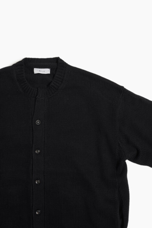 CREW NECK CARDIGAN BLACK