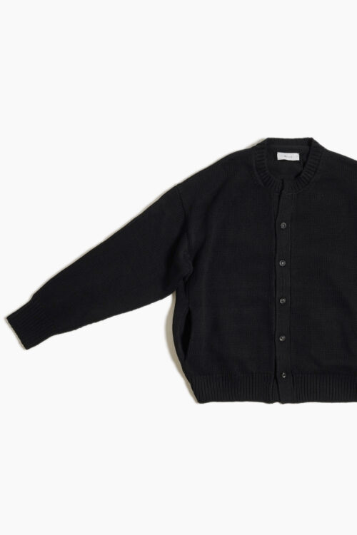 CREW NECK CARDIGAN BLACK