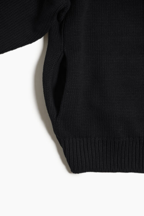 CREW NECK CARDIGAN BLACK