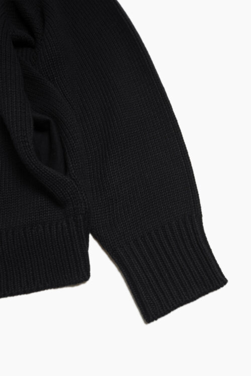 CREW NECK CARDIGAN BLACK
