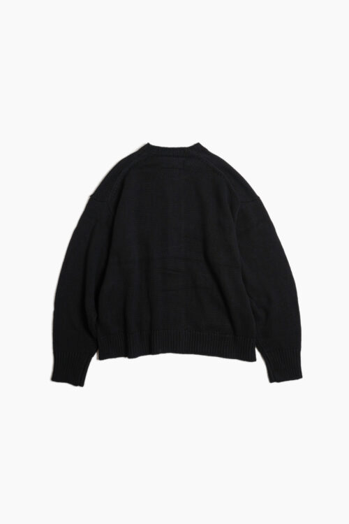 CREW NECK CARDIGAN BLACK