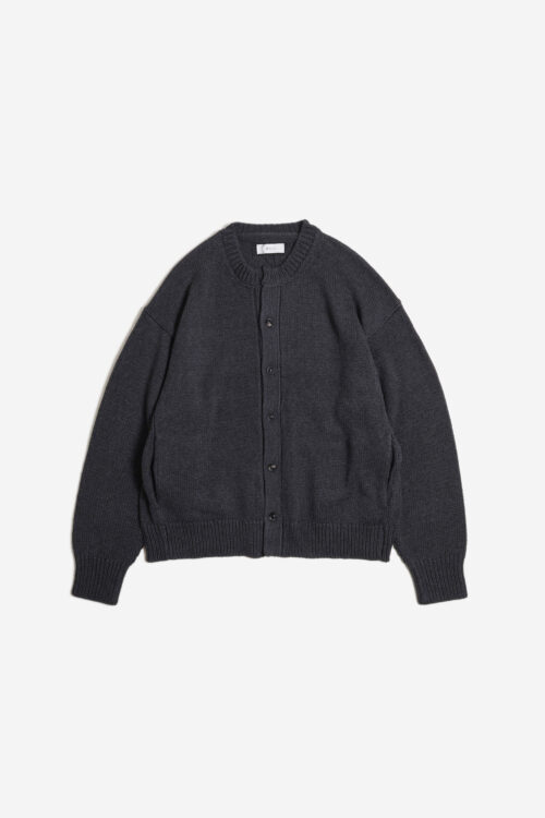 CREW NECK CARDIGAN GRAY