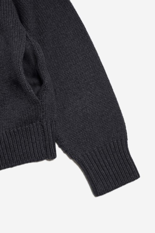 CREW NECK CARDIGAN GRAY