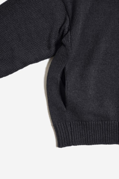 CREW NECK CARDIGAN GRAY