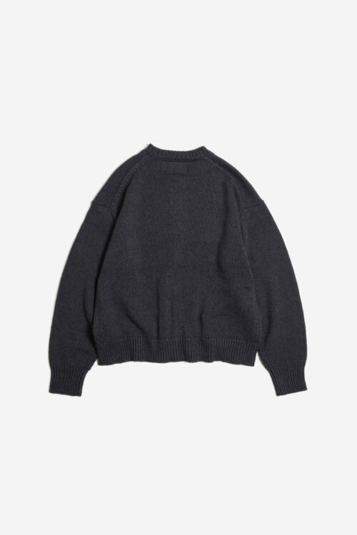 CREW NECK CARDIGAN GRAY