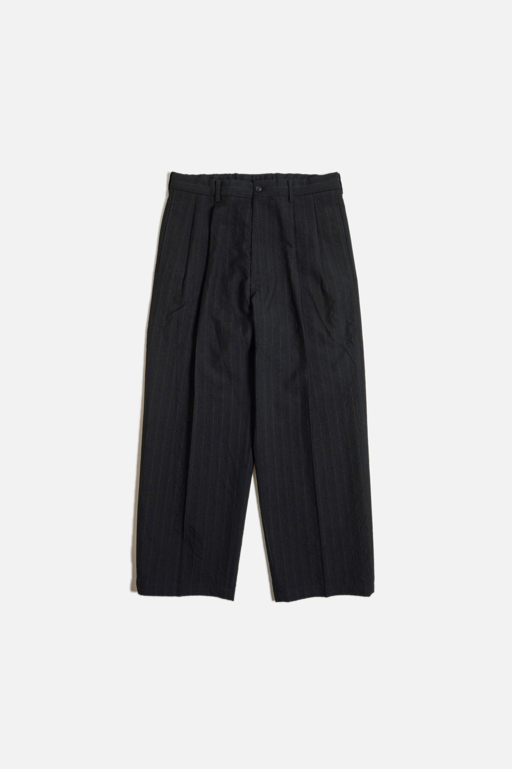 DOUBLE PLEATED TROUSERS - CLASSIC STRIPE - BLACK