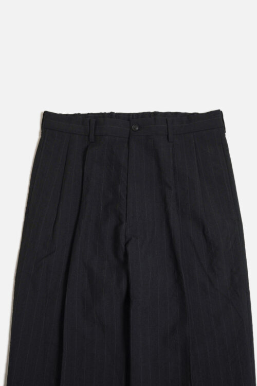 DOUBLE PLEATED TROUSERS - CLASSIC STRIPE - BLACK