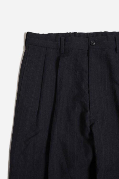 DOUBLE PLEATED TROUSERS - CLASSIC STRIPE - BLACK