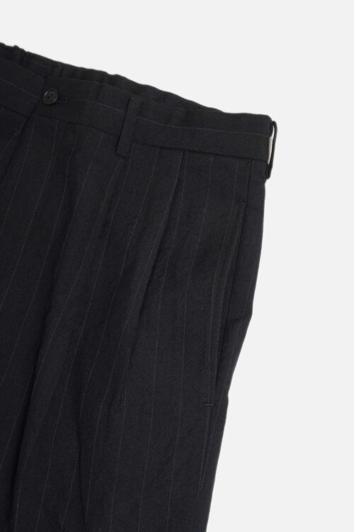 DOUBLE PLEATED TROUSERS - CLASSIC STRIPE - BLACK
