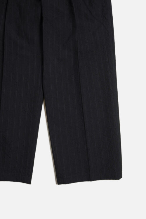 DOUBLE PLEATED TROUSERS - CLASSIC STRIPE - BLACK