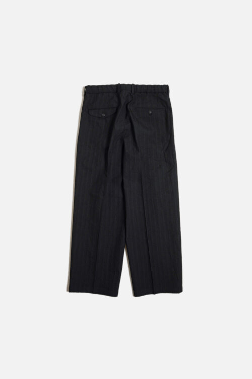 DOUBLE PLEATED TROUSERS - CLASSIC STRIPE - BLACK