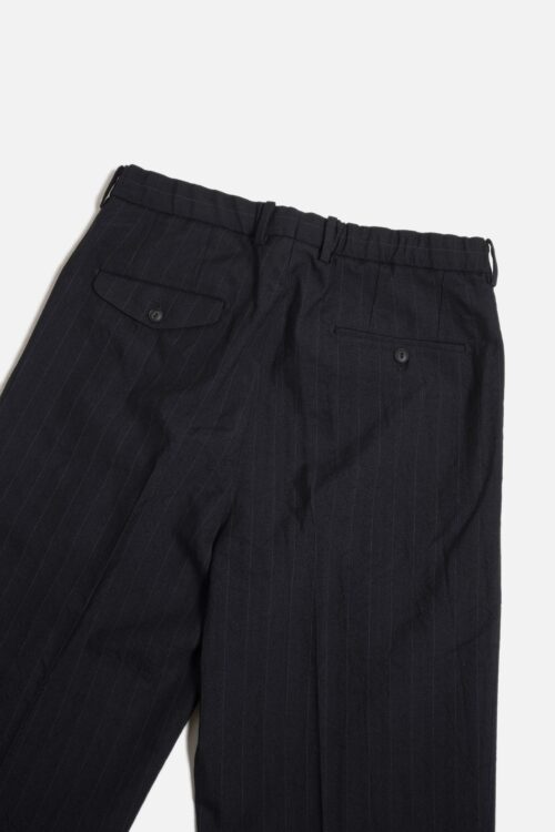 DOUBLE PLEATED TROUSERS - CLASSIC STRIPE - BLACK