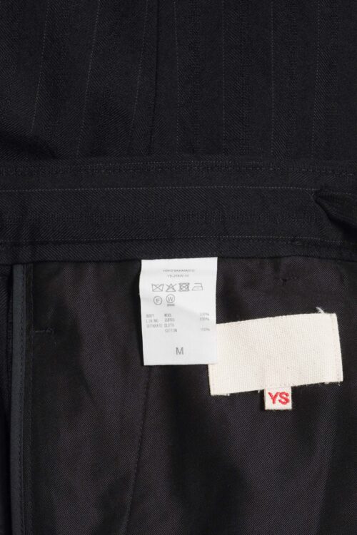 DOUBLE PLEATED TROUSERS - CLASSIC STRIPE - BLACK