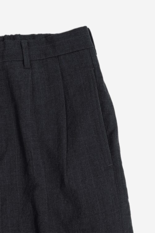 DOUBLE PLEATED TROUSERS - CLASSIC STRIPE -CHARCOAL GRAY