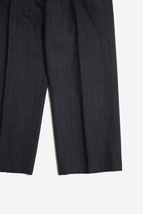DOUBLE PLEATED TROUSERS - CLASSIC STRIPE -CHARCOAL GRAY