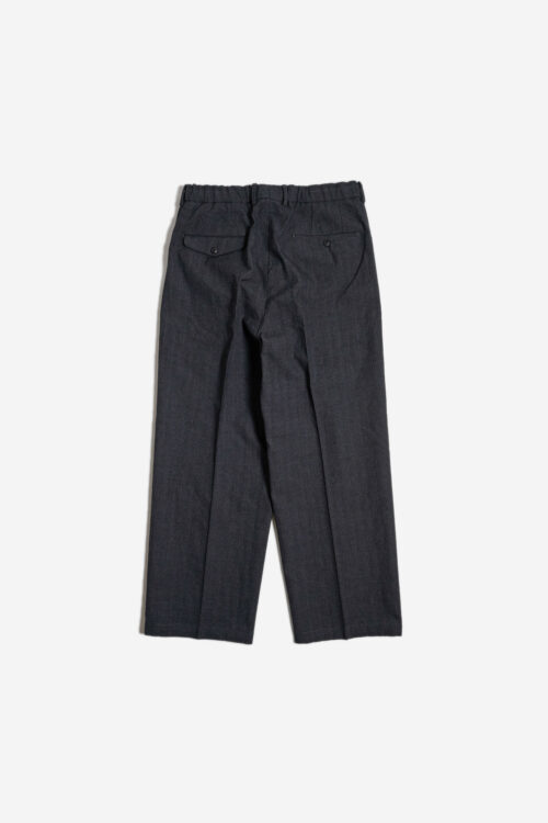 DOUBLE PLEATED TROUSERS - CLASSIC STRIPE -CHARCOAL GRAY