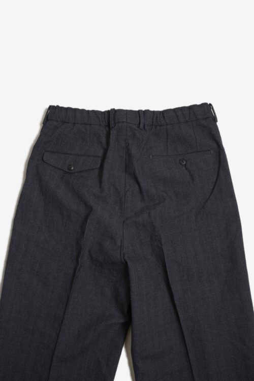 DOUBLE PLEATED TROUSERS - CLASSIC STRIPE -CHARCOAL GRAY