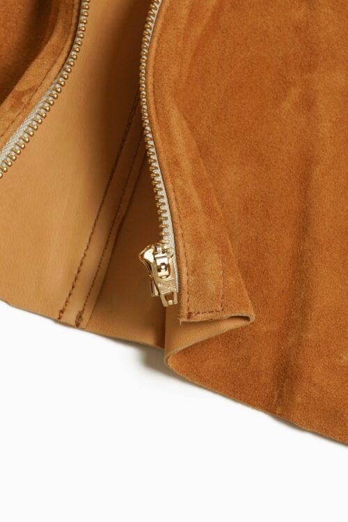 LEATHER JKT SAND