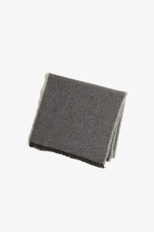 WOOL LONG SCARF CHARCOAL GRAY