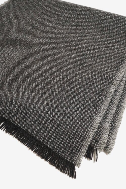 WOOL LONG SCARF CHARCOAL GRAY