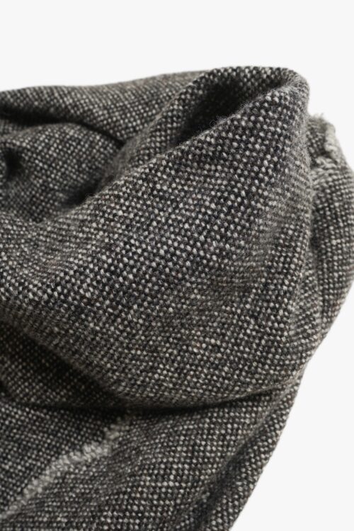 WOOL LONG SCARF CHARCOAL GRAY