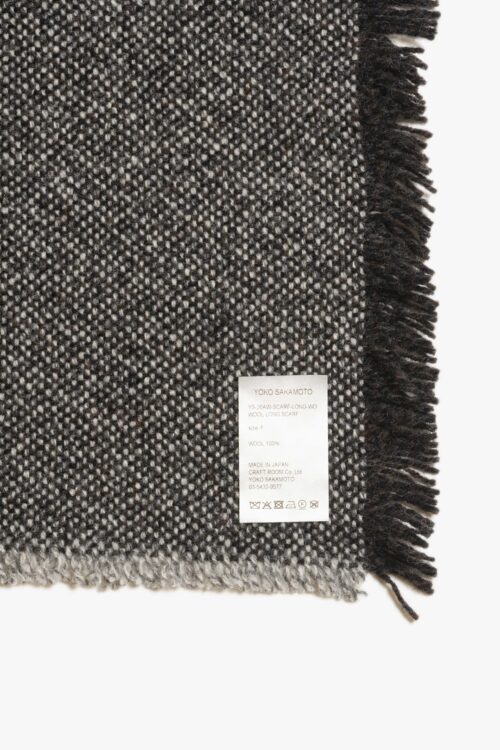 WOOL LONG SCARF CHARCOAL GRAY