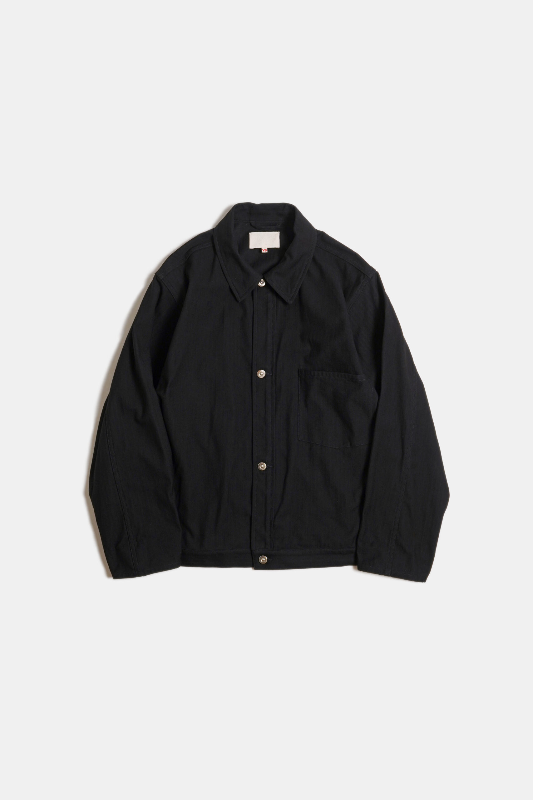 WORK BLOUSE - HERRINGBONE - BLACK