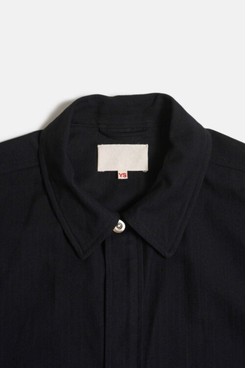 WORK BLOUSE - HERRINGBONE - BLACK