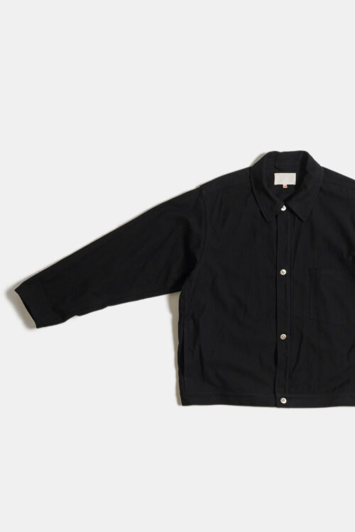 WORK BLOUSE - HERRINGBONE - BLACK