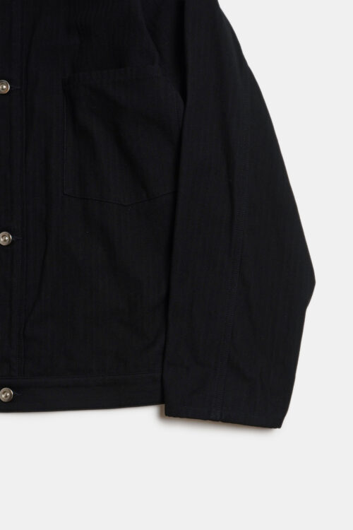 WORK BLOUSE - HERRINGBONE - BLACK