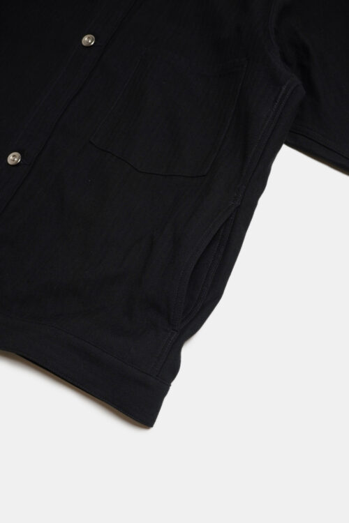 WORK BLOUSE - HERRINGBONE - BLACK