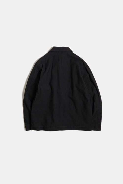 WORK BLOUSE - HERRINGBONE - BLACK