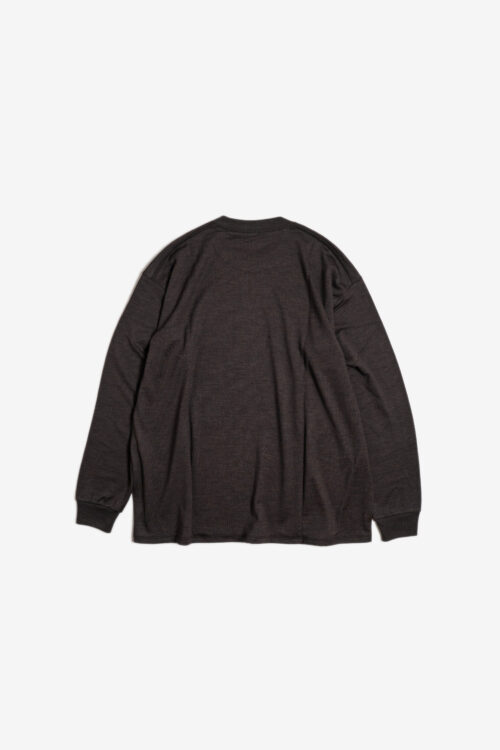 CREW NECK PULLOVER - WOOL × RAMIE JERSEY - BROWN