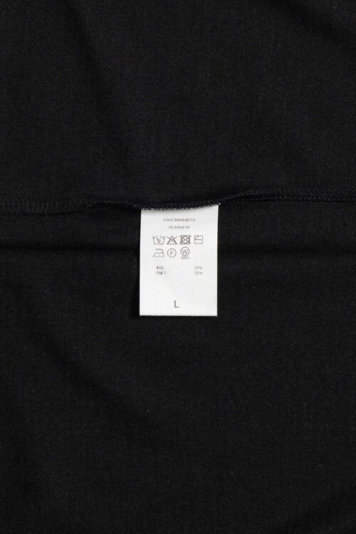 CREW NECK PULLOVER - WOOL × RAMIE JERSEY - BLACK