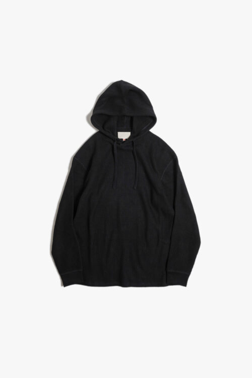 HOODIE - HEAVY WEIGHT THERMAL JERSEY - BLACK