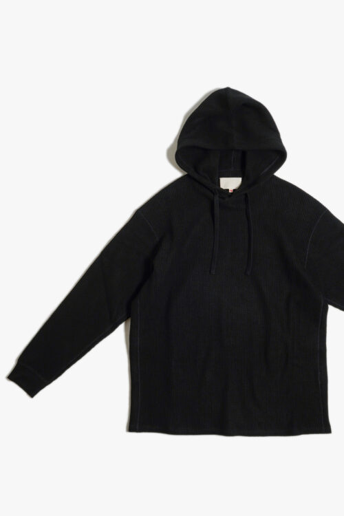HOODIE - HEAVY WEIGHT THERMAL JERSEY - BLACK