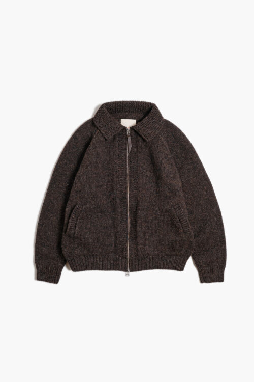 KNIT BLOUSON - BRITISH WOOL - BROWN