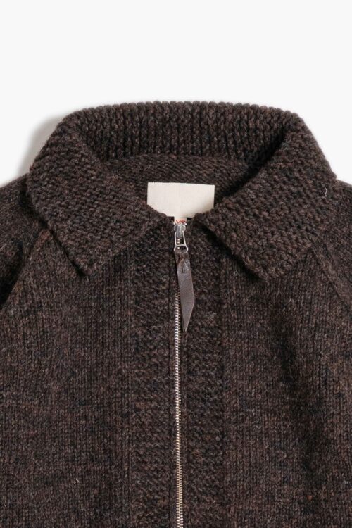 KNIT BLOUSON - BRITISH WOOL - BROWN