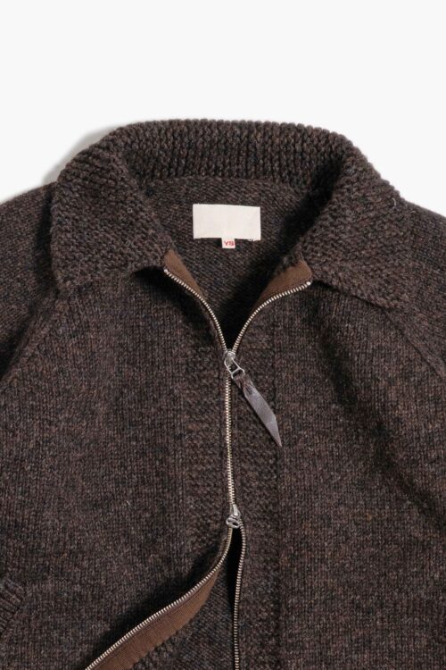 KNIT BLOUSON - BRITISH WOOL - BROWN