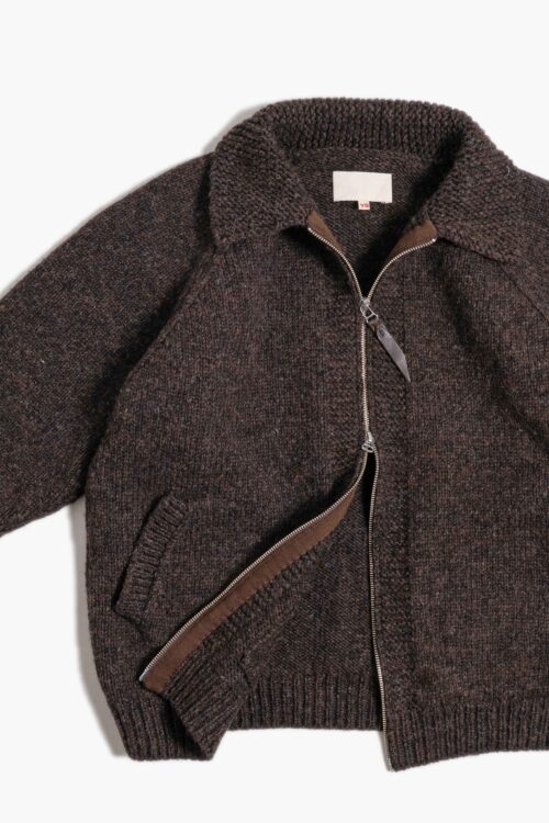 KNIT BLOUSON - BRITISH WOOL - BROWN