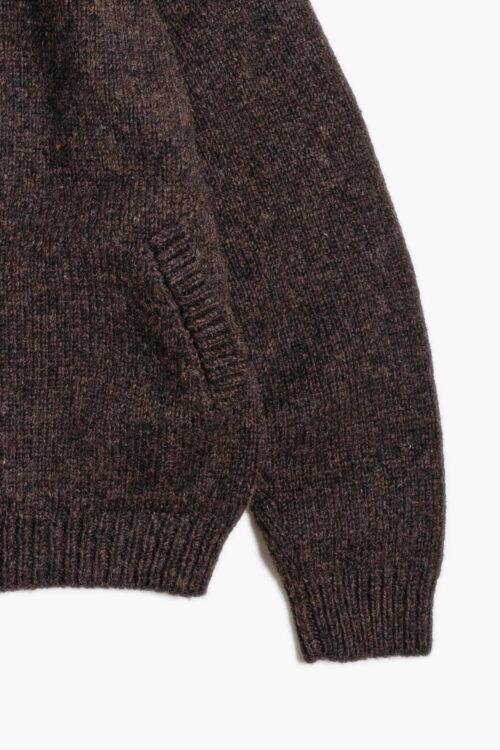 KNIT BLOUSON - BRITISH WOOL - BROWN