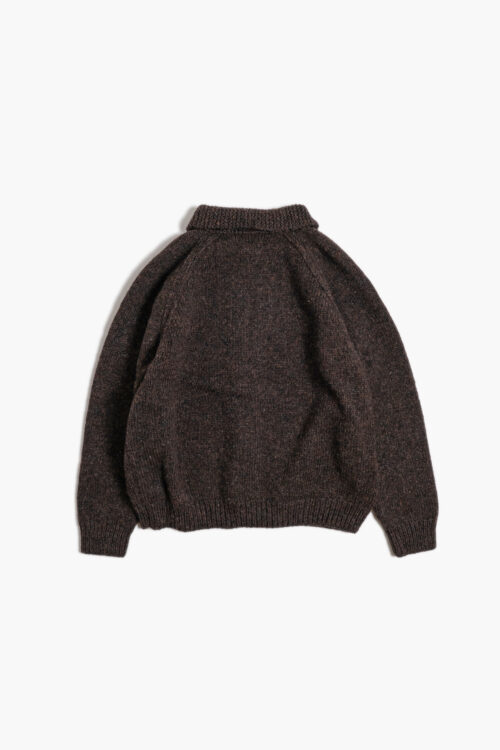 KNIT BLOUSON - BRITISH WOOL - BROWN