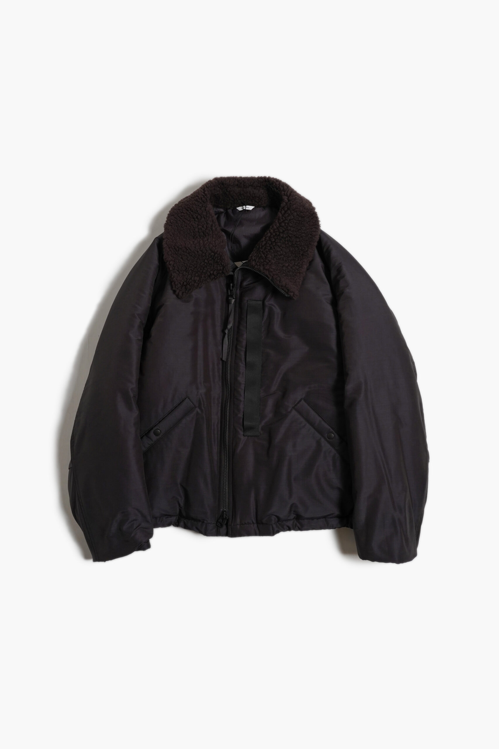 LIGHT WOOL NYLON PUFFER JACKET BROWN