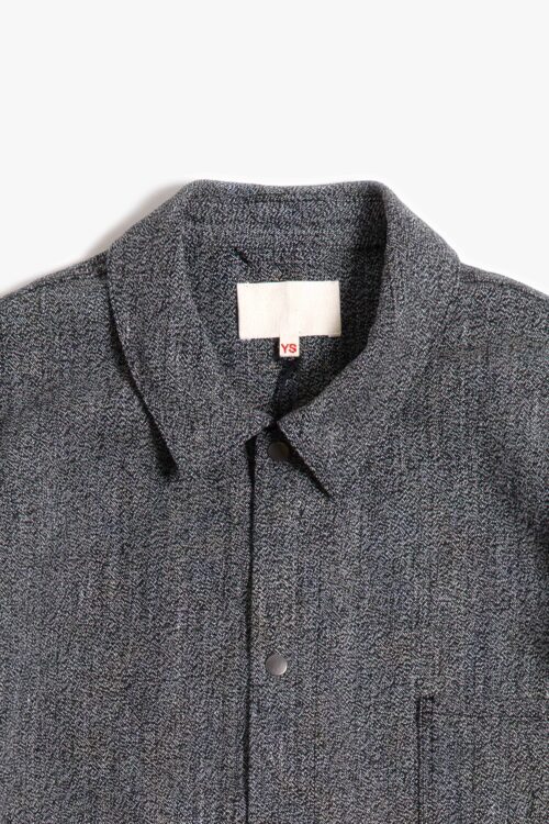 WORK SHIRT - MAX HIGH COUNT HEMP - BLACK × BEIGE